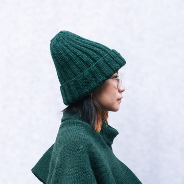 手織羊毛_青山翩翩帽-雪松幽綠_公平貿易