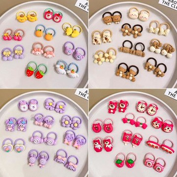 兒童頭繩發飾草莓熊卡通橡皮筋發圈女童頭飾扎小揪揪拇指發繩寶寶