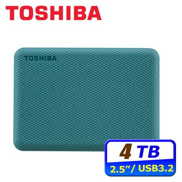 TOSHIBA Canvio Advance V10 4TB 2.5吋行動硬碟-綠
