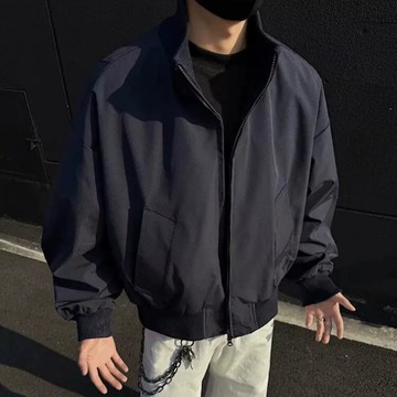 秋季新款美式潮牌立領飛行夾克外套男女同款時尚百搭寬鬆休閒上衣 高質感 韓國街頭 外套 寬鬆