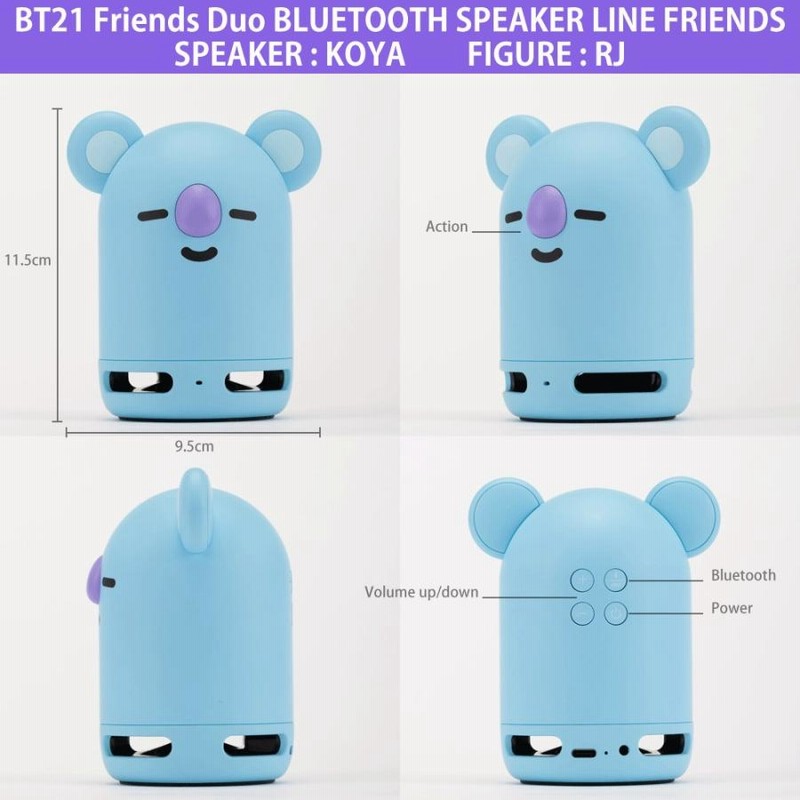 BTS OFFICIAL 防弾少年団 公式 ブルートゥース スピーカー ラインフレンズ コラボレーション BT21 Friends Duo  Bluetooth Speaker LINE FRIENDS KOYA + RJ | LINEショッピング