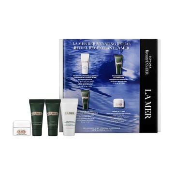 LA MER海洋拉娜 經典保養旅行四件組 (經典乳霜/濃萃修復眼霜/濃萃雙重修復精華/深海極效潔顏乳霜)