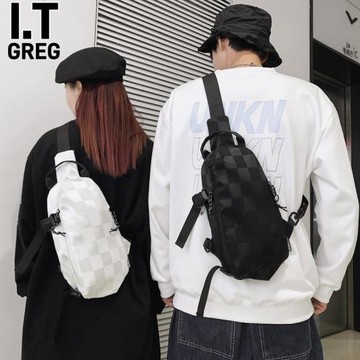 香港I.Tgreg潮牌胸包運動休閑斜挎包男士單肩包時尚小背包女腰包