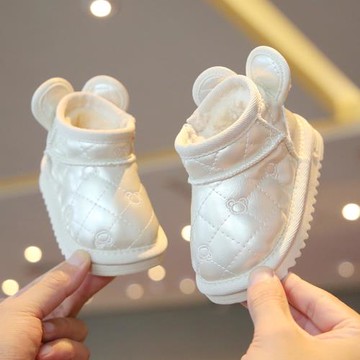 加絨棉鞋女童一歲秋冬款軟底學步