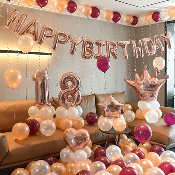 網紅浪漫生日裝飾品場景會場布置30歲女神派對用品套餐氣球背景墻