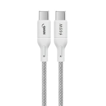 HANG R18 編織快充線 QC+PPS C to C 超級快充 蘋果平板 iPhone 15 適用 65W  灰色  1條  100cm