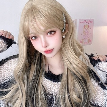 【巴黎精品】長假髮整頂假髮-歐美大波浪白金挑染黑茶色長捲女假髮a1bw30
