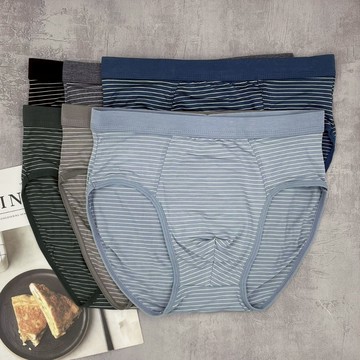 《魔點子Mordenco》石墨烯莫代爾輕柔條紋男士三角褲 M~3XL 親膚抑菌 透氣 條紋 貨號8629
