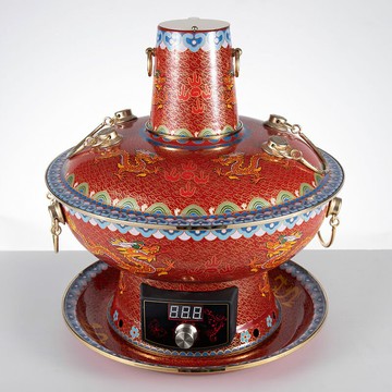 熱銷/免運 琺瑯鍋 牛奶鍋 微壓鍋 燜燒鍋  德國琺瑯微壓湯鍋 家用煮鍋 不粘鍋 燉肉煲湯雙耳燉鍋 景泰藍銅火鍋純紫銅插電銅火鍋老式純銅鍋家用琺瑯木炭鴛鴦銅火鍋