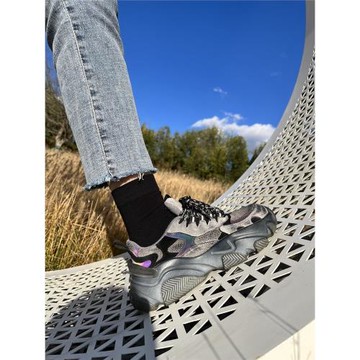 鞋子女新款2023年小池秋冬網紅貔貅鞋拼接系帶中性加絨厚底老爹鞋