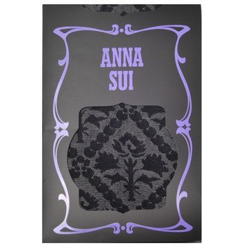 ANNA SUI 日本製黑色系滿版復古大花蕾絲提花圖騰花紋褲襪(M-L)