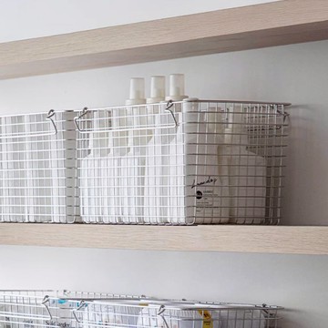 可層疊不鏽鋼置物籃/收納籃(附提把)-L 單一規格