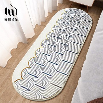 【好物良品】《浪花朵朵》仿羊羔絨客廳臥室保暖吸水防滑床邊腳踏地毯地墊