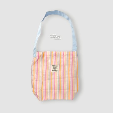 清甜條紋單肩包 情人節 交換禮物 療癒 磁釦開口 帆布袋 帆布包 肩背包