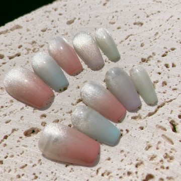 繽紛星鑽 貓眼 手工美甲 手繪穿戴甲 Nail arts/Press on nails