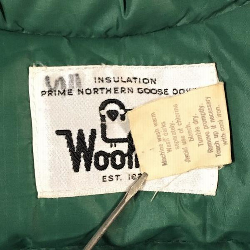 USED 古着 70's ウールリッチ WOOLRICH 白タグ ダウンベスト グリーン 