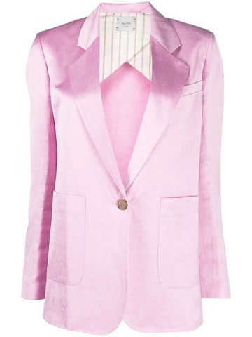 Alysi - linen-blend blazer - women - Linen/Flax/Acetate/Polyester/Viscose - 40 - Pink