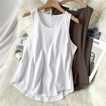 白色純棉運動背心吊帶上衣女夏季薄款外穿坎肩設計感小眾無袖t恤