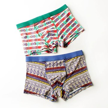 莫代爾內褲男士性感個性透氣復古波西米亞大碼吸汗超薄中腰平角褲