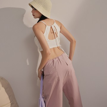 羅紋後綁帶BRA TOP-白【KT223018】