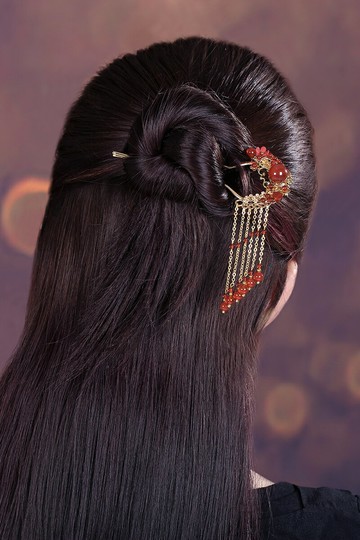 發飾女小眾設計感發釵古風簪子盤發超仙雙股流蘇原創頭飾釵子發簪