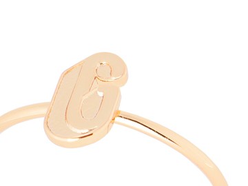 英文字母 G 純銀鍍金戒指 (單只)