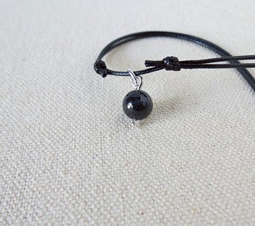 本命年【幸運石】烏雞翡翠韓國蠟線項鍊EG-12*招財、防小人