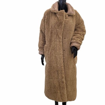 MICHAEL KORS MK時尚秀款雙面泰迪毛絨/羽絨大衣(棕色)