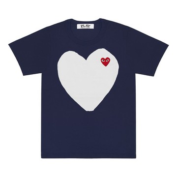 (WMNS) COMME des GARCONS PLAY Large Heart Logo Tee 'Navy White'