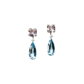 OLi jewelry 天然摩根石海藍寶耳環