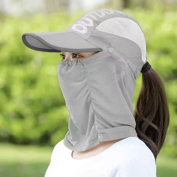☀️【防風大帽檐護頸】夏季女款太陽帽｜騎車防曬吹不翻｜遮臉防紫外線帽子｜大帽檐＋防風設計｜一戴即涼 防曬不悶熱
