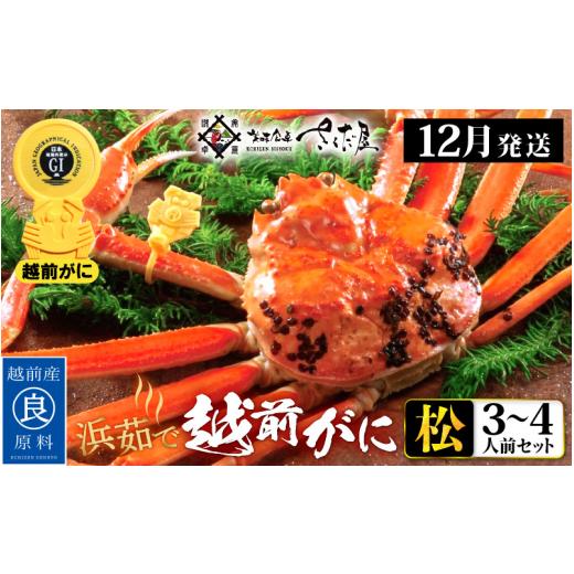 ふるさと納税 福井県 越前町 越前がに本場の越前町からお届け！越前がに 浜茹で≪松セット≫3〜4人前 かに酢 かにの食べ方しおり かにスプーン付き【かに カニ…