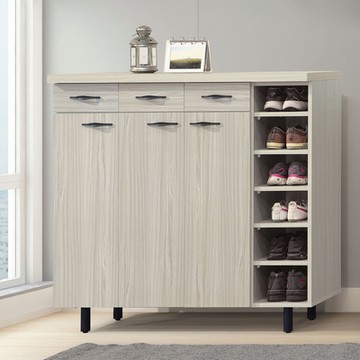 Boden-艾曼4尺三門三抽右開放鞋櫃-116x40x111cm