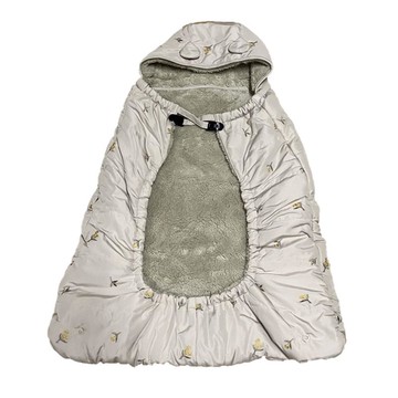 akachan honpo - 刺繡斗篷-植物-淺卡其色 (長63cm寬63cm)