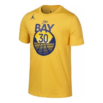 Air Jordan Essential Basketball Sports Round Neck Short Sleeve Golden State Warriors Curry 30 Yellow