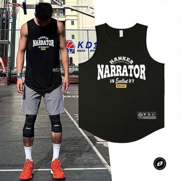 NARRATOR 夏季運動背心男美式寬鬆透氣排汗速幹籃球訓練坎肩球服男士排汗運動背心 男士透氣薄款坎肩上衣 男士運動訓練