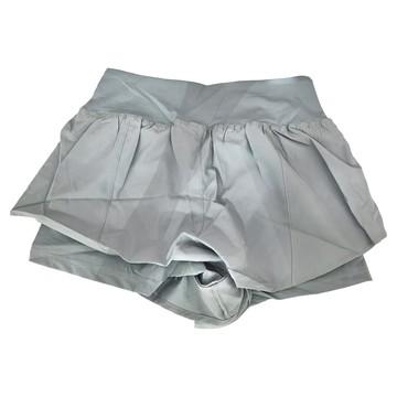 假兩件防走光透氣速乾修長比例運動短褲  M  白青色