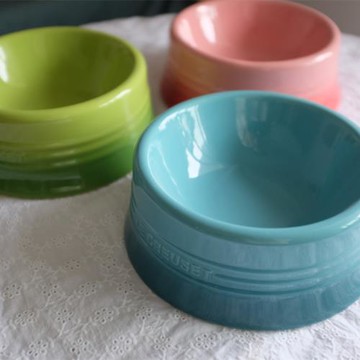 雜置社法國同款陶瓷漸變貓咪狗狗寵物飯碗喝水碗