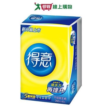 得意平版衛生紙350張x6包【愛買】