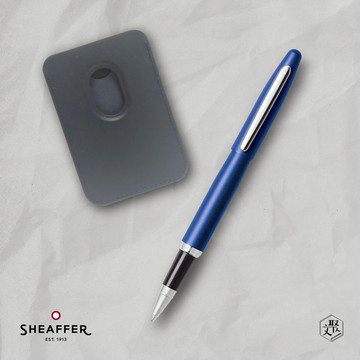 【SHEAFFER】VFM系列霓虹藍鋼珠筆+手機磁性卡夾禮盒 免費刻字(原廠正貨)