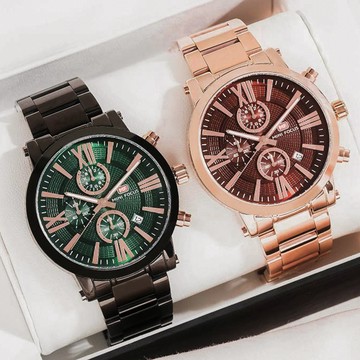 愛之禮片刻永恆1+1日期顯示情侶對錶禮盒二入套組【WWMF021928-3】