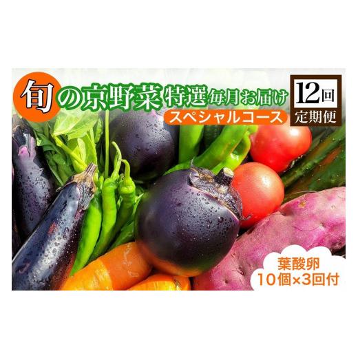 ふるさと納税 京都府 亀岡市 旬の京野菜 特選 毎月お届けスペシャルコース（全12回）＆『葉酸たまご』10個入り×1パック×3回分付き※沖縄・離…