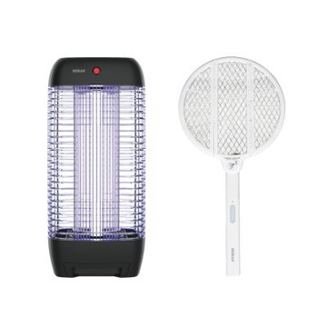 HERAN 禾聯 電擊式捕蚊燈+多功能折疊電蚊拍 優惠組 (HMK-10RM010+HMK-02GW010)