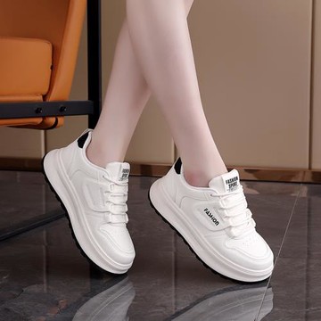 安可拉紅增高厚底小白鞋女百搭輕便板鞋春季2025新款小白鞋H1312