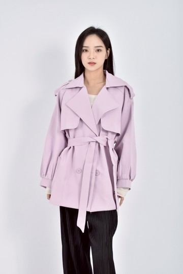 (XL) 質感長袖紫色外套