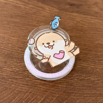 Shine原創可愛水獺摸魚磁吸Magsafe氣囊支架