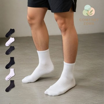【舒適圈】足弓環繞加厚毛巾底純色氣墊襪 3雙一組 21~30cm 船型襪 中短襪 運動襪 毛巾襪 除臭襪