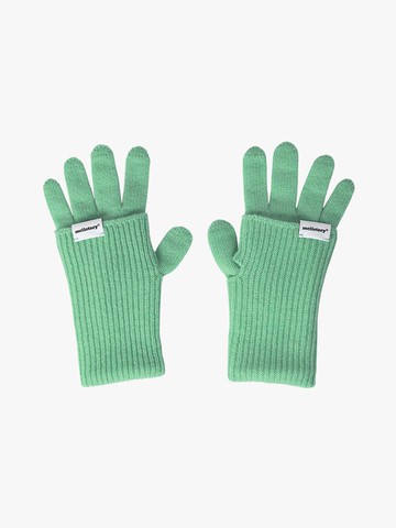 100% Cashmere Rib Line Gloves (Green)