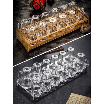 一壺一杯水晶玻璃白酒杯高腳杯厚底杯一口杯烈酒杯分酒器酒壺套裝