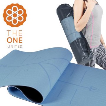 The One 絕美限定 環保TPE正位線雙色瑜珈墊 8mm 贈背帶+透氣網袋 (四色任選)